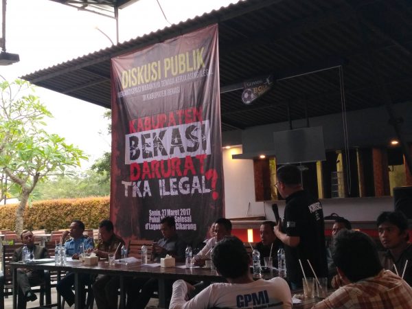 Diskusi Publik, Kabupaten Bekasi Darurat TKA Ilegal. Foto: Sepri Parulian/Suara Bekasi Online
